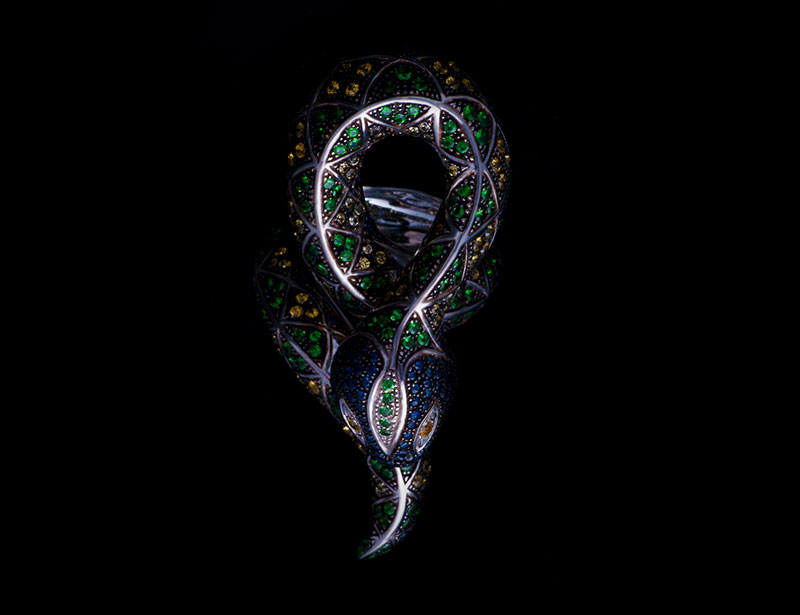 Anello Serpente Master Zaffiri Multicolor