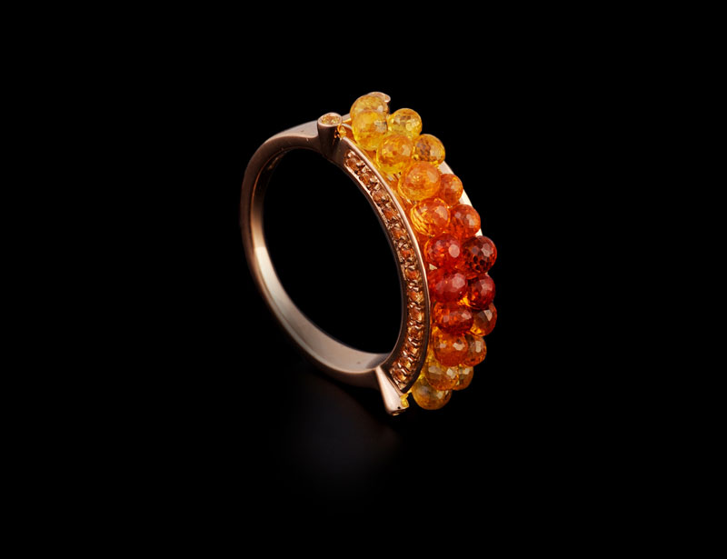 Graded Sapphires Ring collezione Anemone