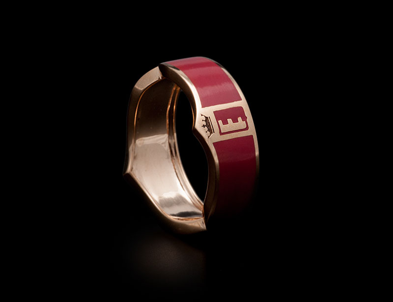 Anello Crown Smalto Rosso