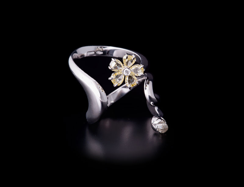 Snake ring big Flower collezione Erice 