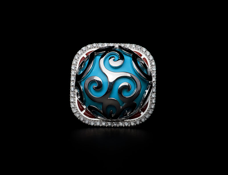 Turquoise Cabochon Ring collezione Marzamemi