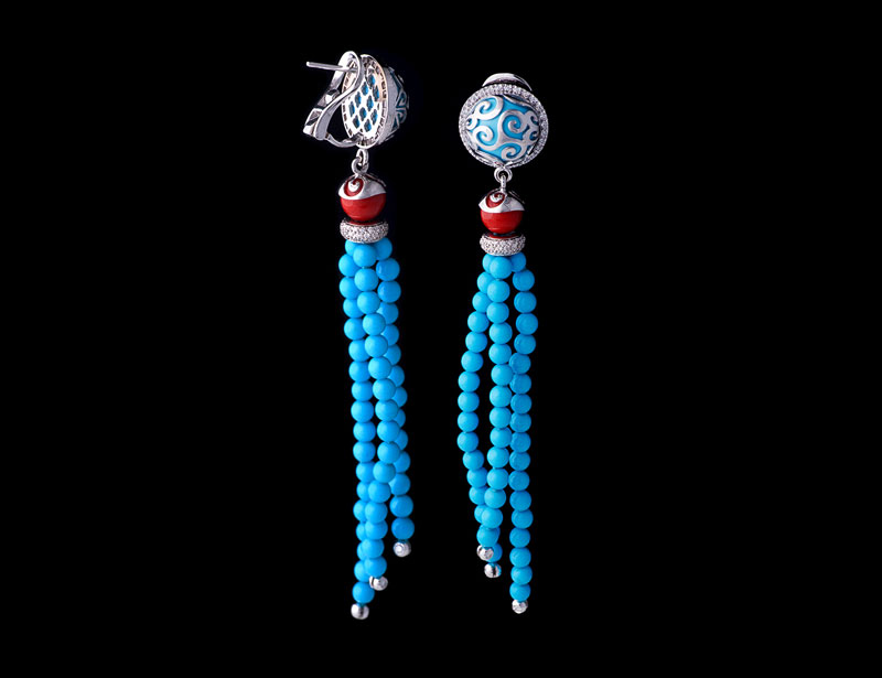 Pendant Cabochon Earrings collezione Marzamemi