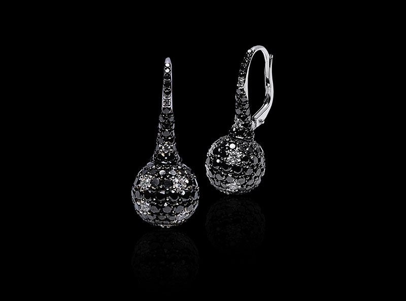 Orecchini Black White Diamonds Light collezione Notte a Levanzo