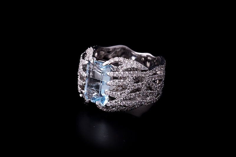 Ring Rami Aquamarine Diamonds collezione Scopello