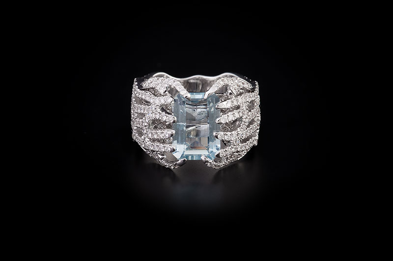 Ring Rami Aquamarine Diamonds collezione Scopello