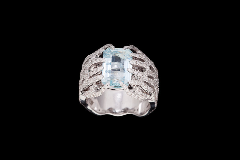 Ring Rami Aquamarine Diamonds collezione Scopello